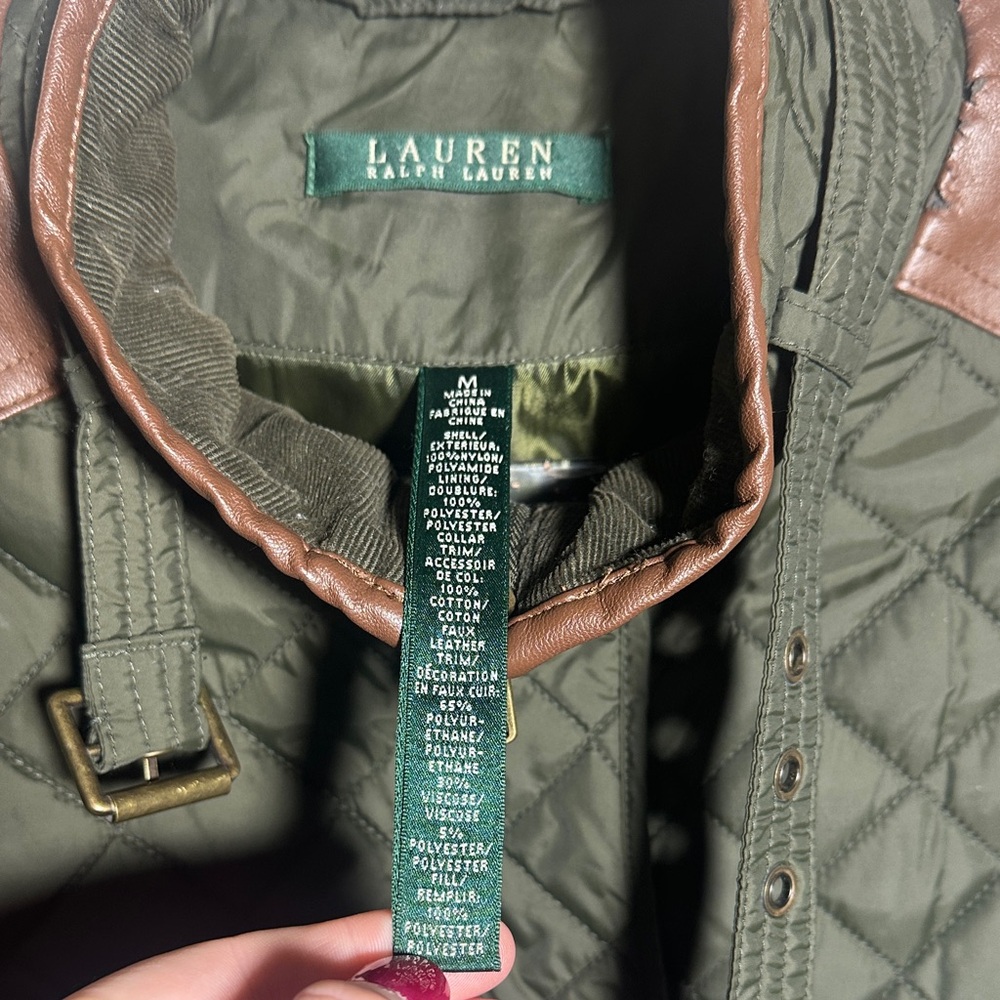Ralph Lauren Women’s Medium Olive‎ Green Quilted Barn Jacket - Picture 5 of 10